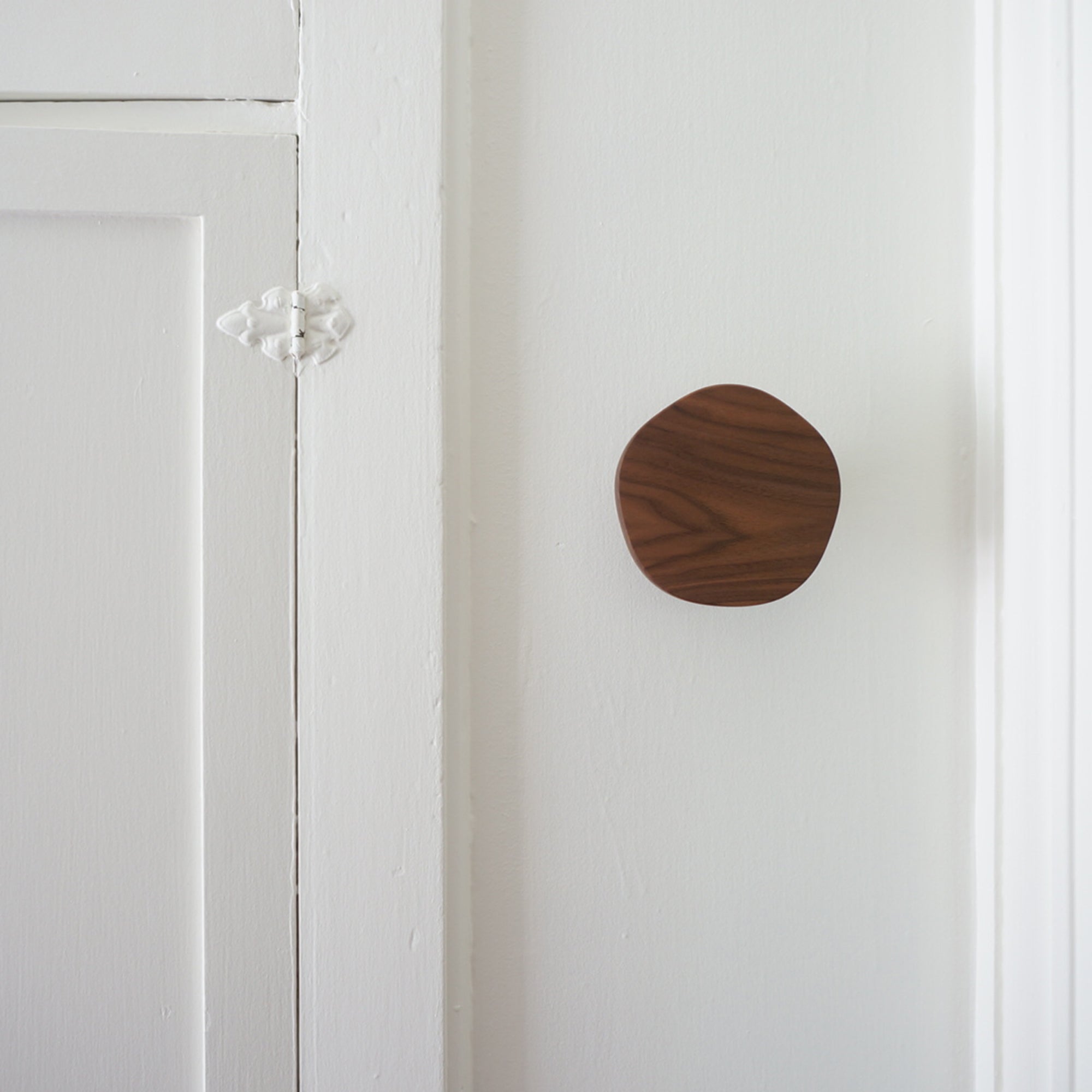 Pentagon wood wall hook in Walnut