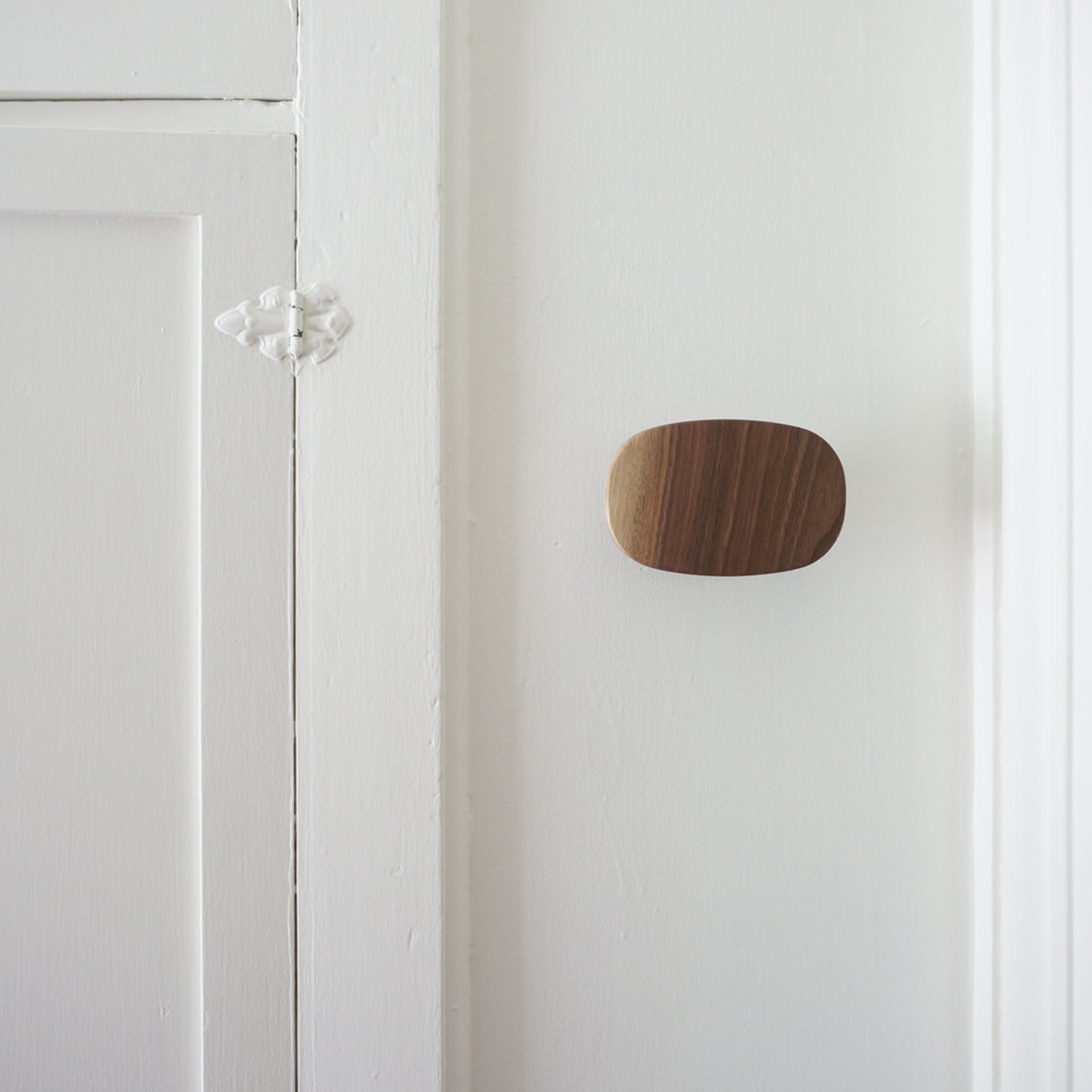 Rectangle wood wall hook in walnut