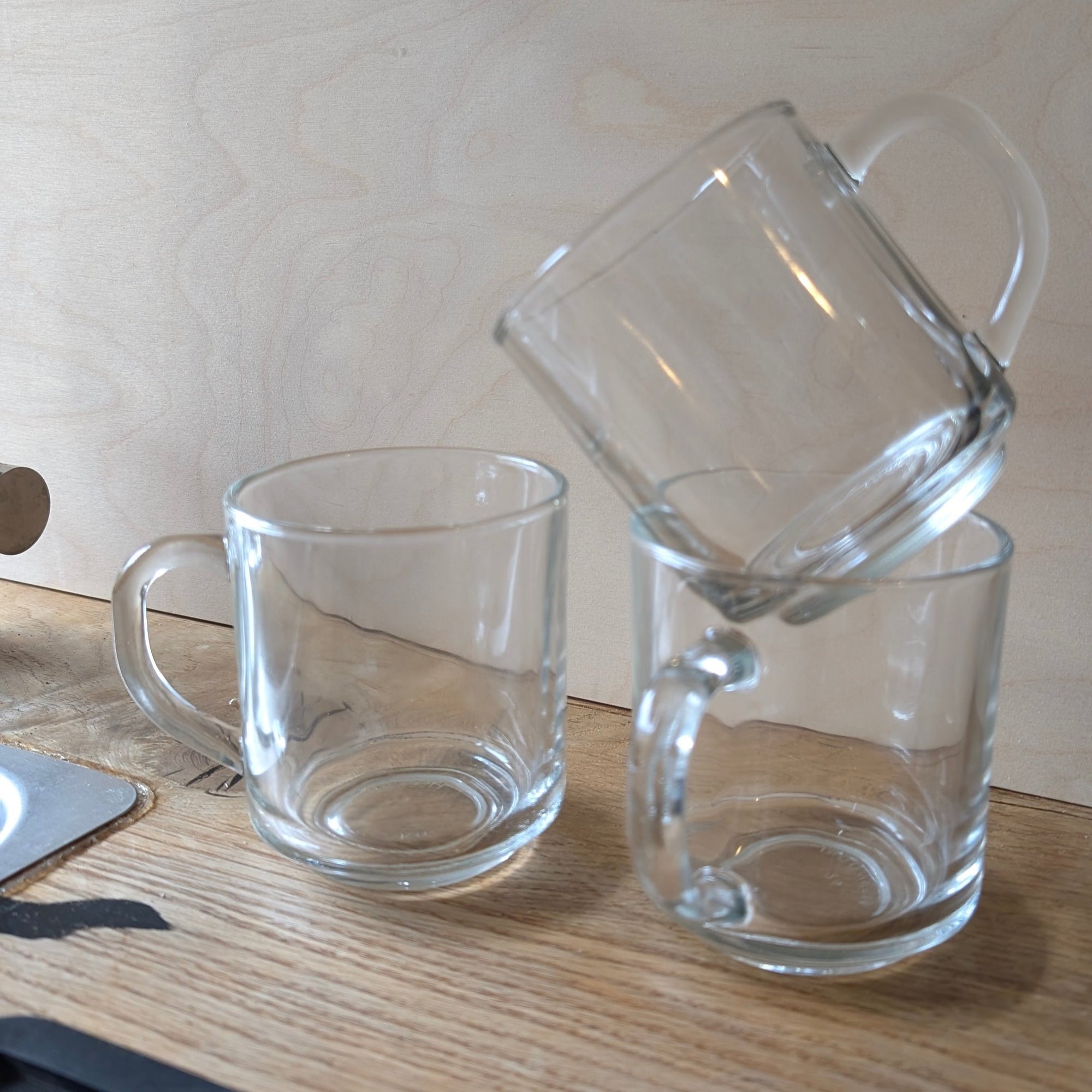 Clear Glass Vintage 8oz coffee or tea mug