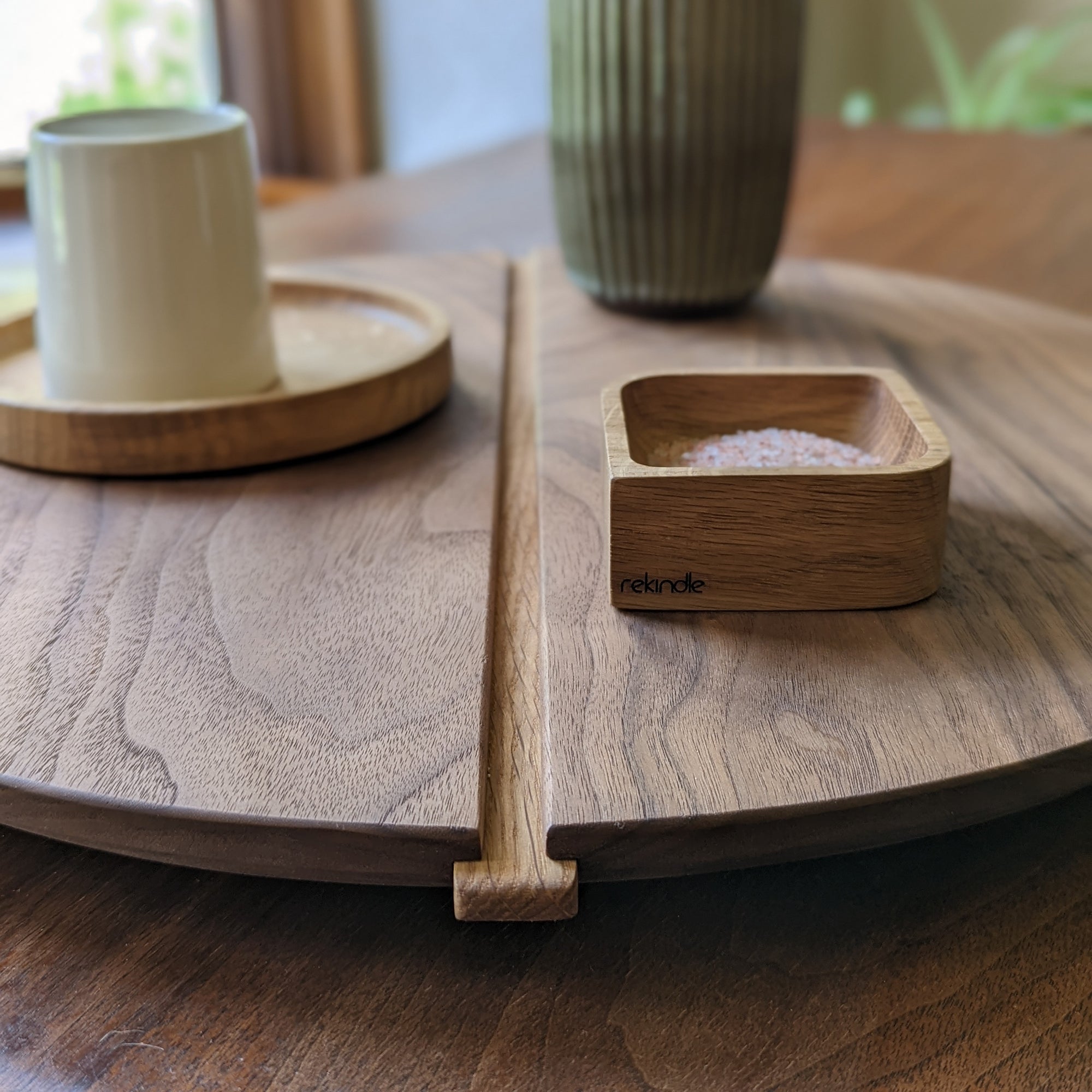 Walnut lazy Susan made in Canada 