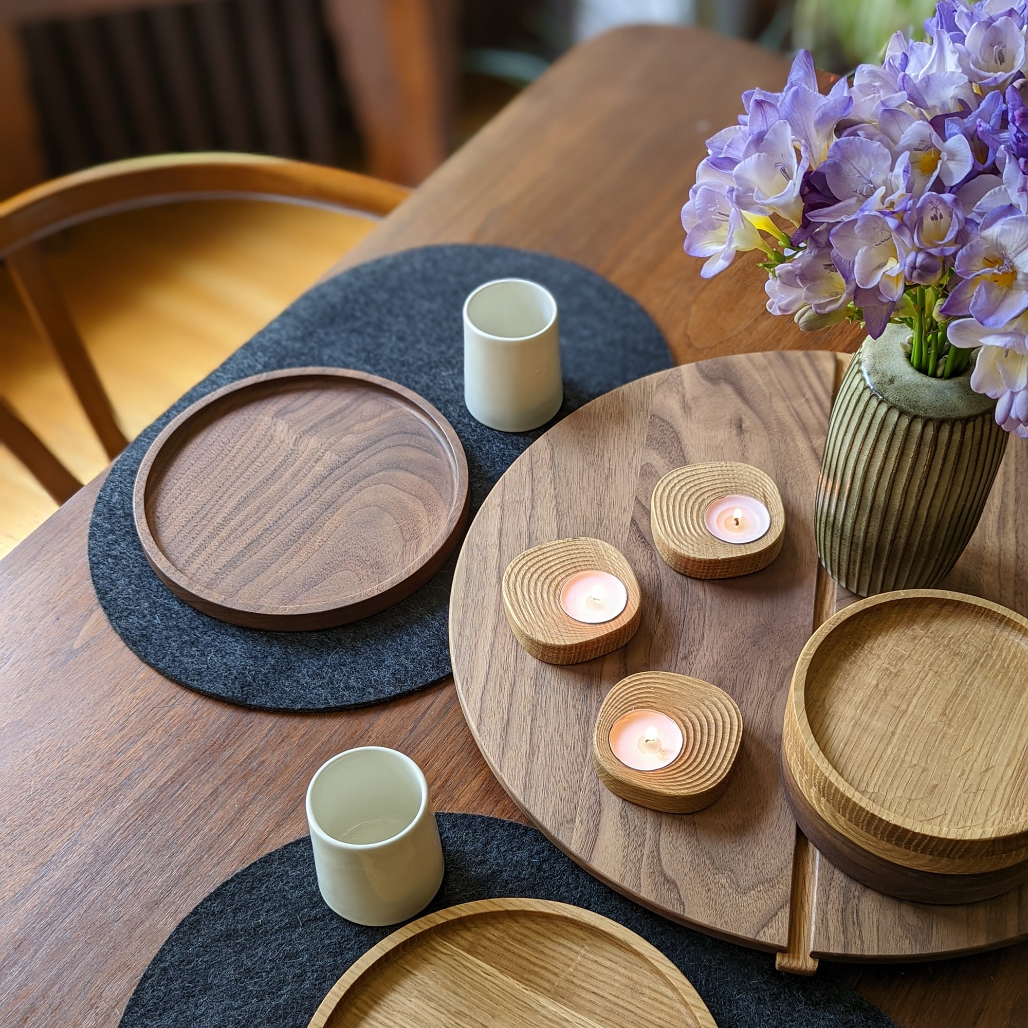 Walnut lazy Susan made in Canada 