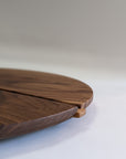 Walnut lazy Susan edge detail made in Canada 