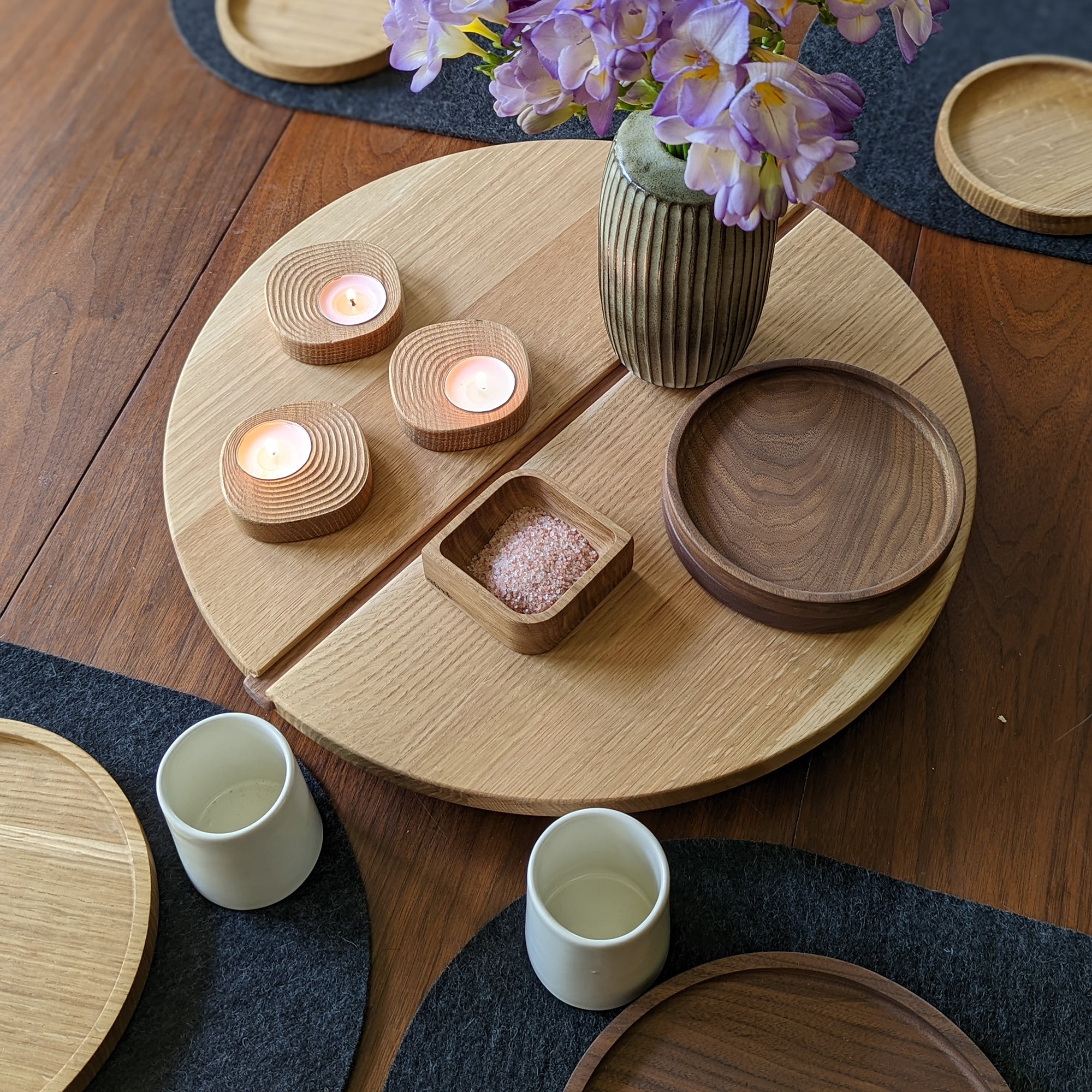 White Oak lazy Susan made in Canada 